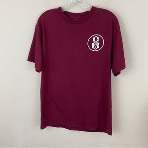 Rebel Eight Maroon Short Sleeve Tee Shirt White Logo Medium